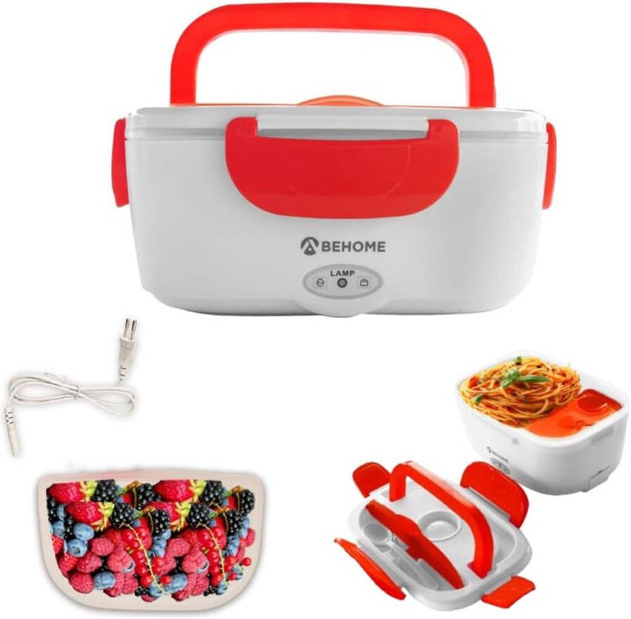 Draagbare elektrische boiler met 1 5 liter en 2 afneembare containers ideaal voor maaltijden onderweg