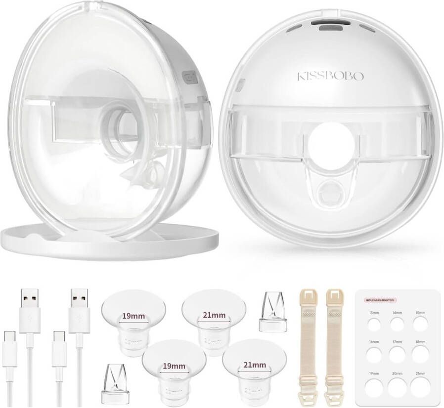 Draagbare Elektrische Borstkolf Handsfree met 19 Niveaus en 4 Modussen Lekvrij Ontwerp en Geruisloos