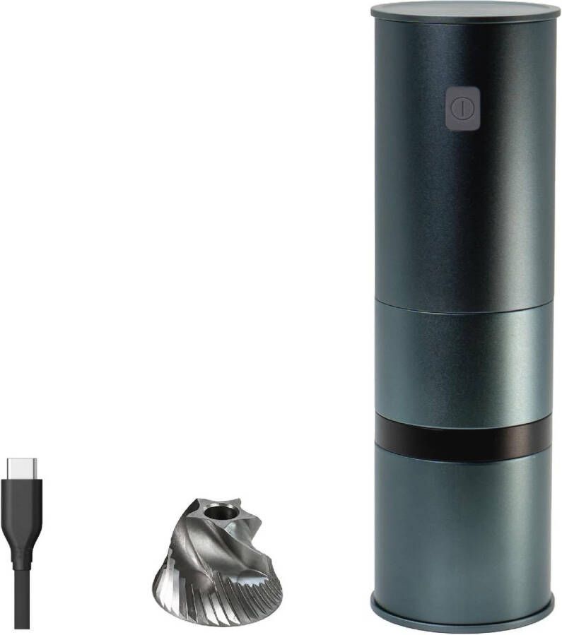 Draagbare Elektrische Burr Koffiemolen USB-C Oplaadbaar Roestvrijstalen Grinder met Aluminium Behuizing