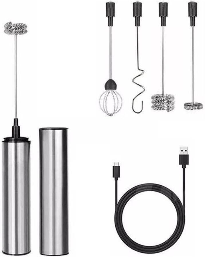 Draagbare elektrische eierklopper koffiemelkopschuimer USB oplaadbare draagbare mini-melkopschuimer