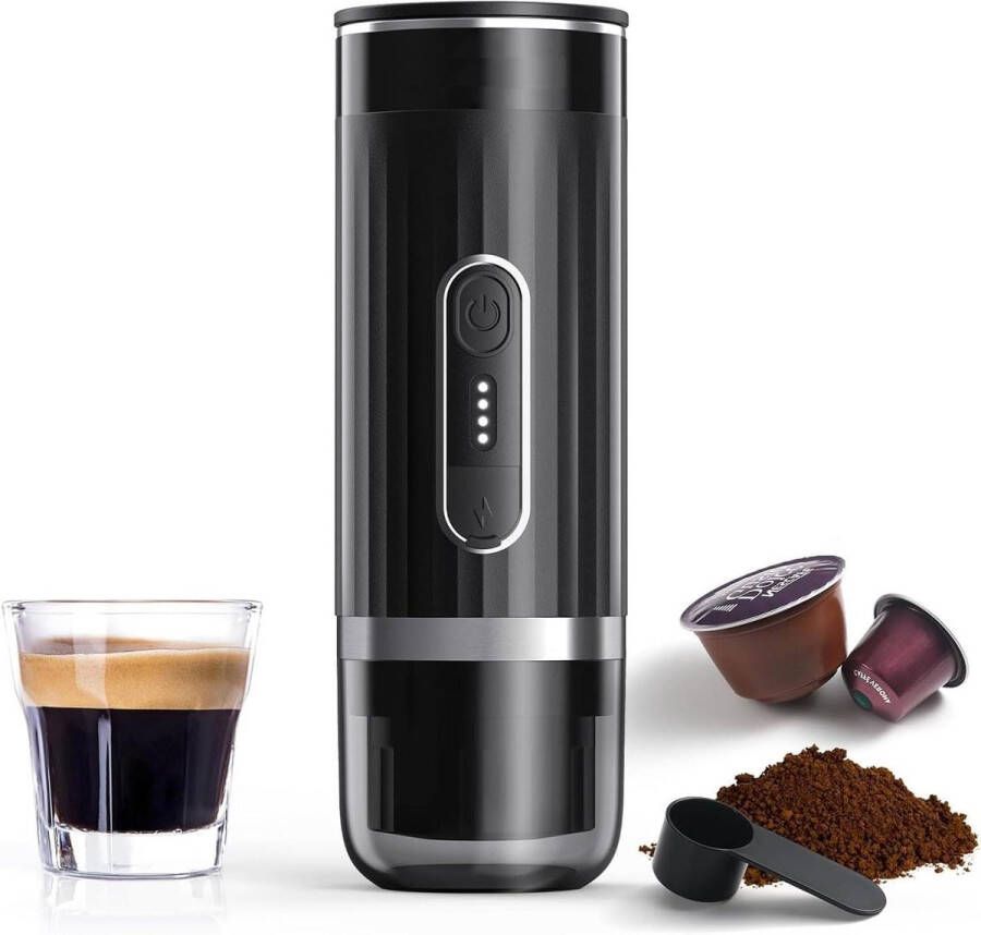 Draagbare Espresso Maker Elektrische Koffiemachine Zelf Verwarming 15 Bar Mini Koffiezetapparaat voor NS Capsule Gemalen Koffie Thuis Camping Reizen Wandelen Kantoor RV Outdoor