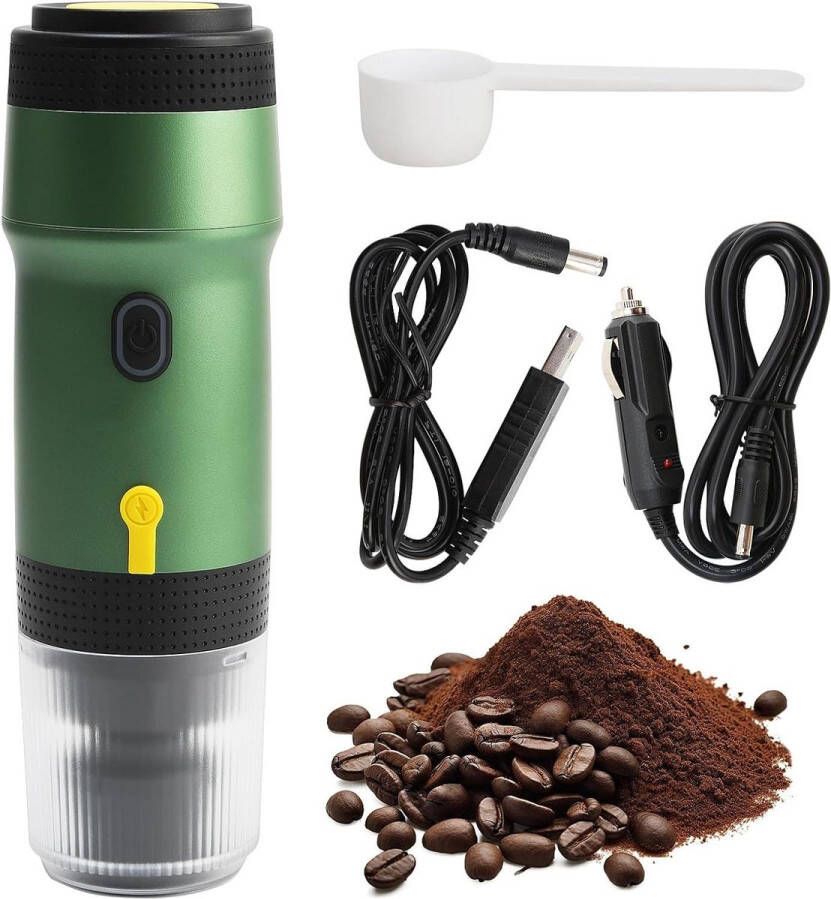 Draagbare elektrische espressomachine 15 bar mini koffiezetapparaat voor onderweg compatibel met gemalen koffie en NS capsules