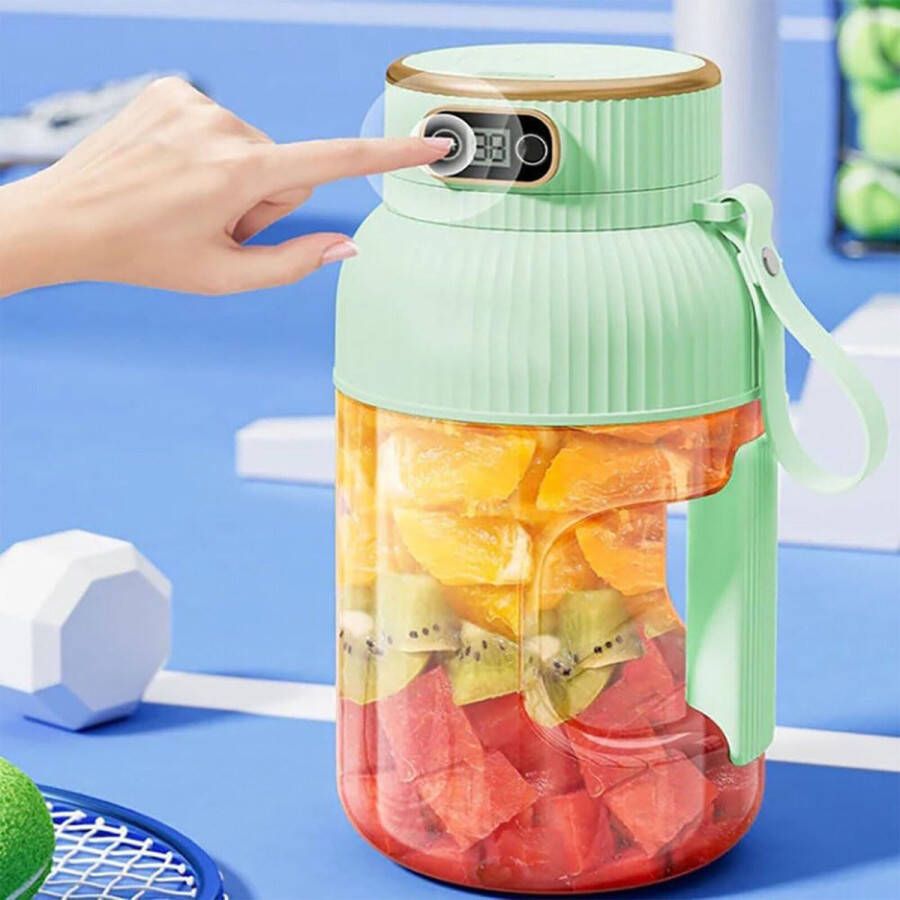 Draagbare elektrische fruitpers blender sapcentrifuge shaker smoothiemaker groen