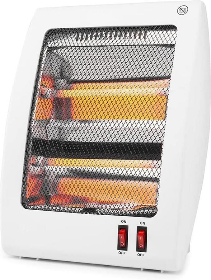 Draagbare Elektrische Kachel met 2 Kwartsbuizen Compact Tafelmodel
