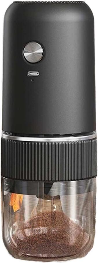 Draagbare elektrische koffiemolen – Automatische koffiemolen met draadloos USB-C-oplaadontwerp – Instelbaar van grof tot fijn (voor koffiebonen en granen) – Inclusief reinigingsborstel en kabel (Zwart)