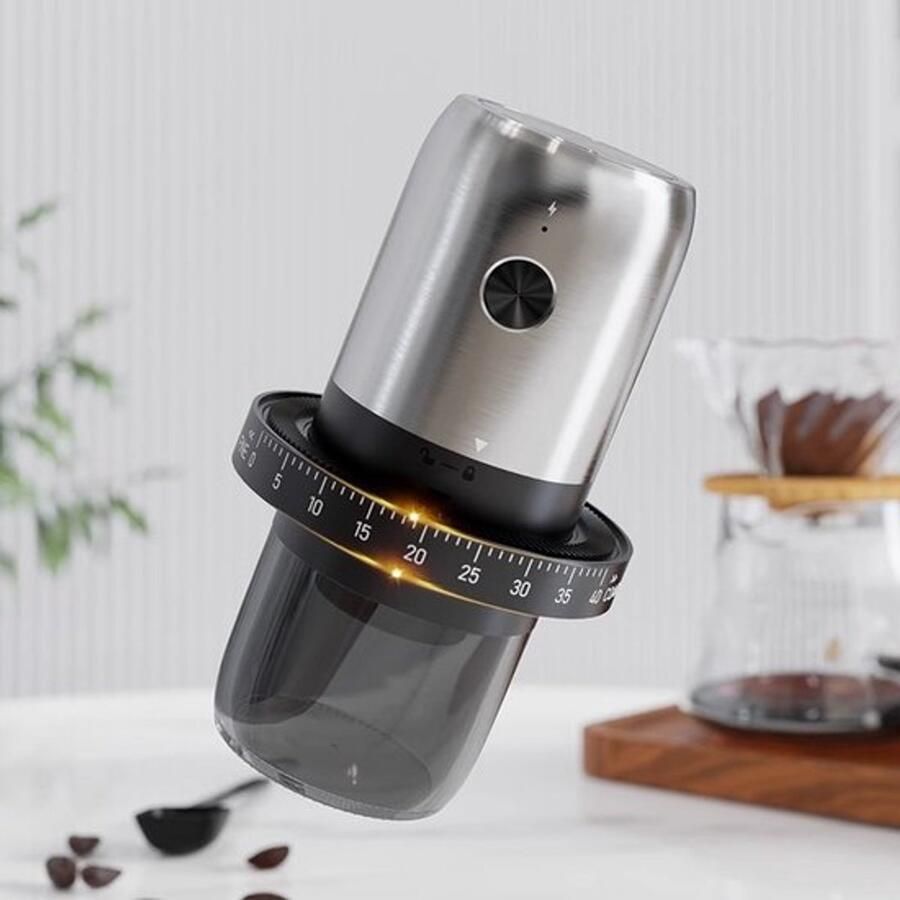 Draagbare elektrische koffiemolen Compact en draagbaar Draadloos ontwerp 40 maalstanden Oplaadbaar Keramische maalschijf Geschikt voor reizen kamperen en kantoorgebruik B