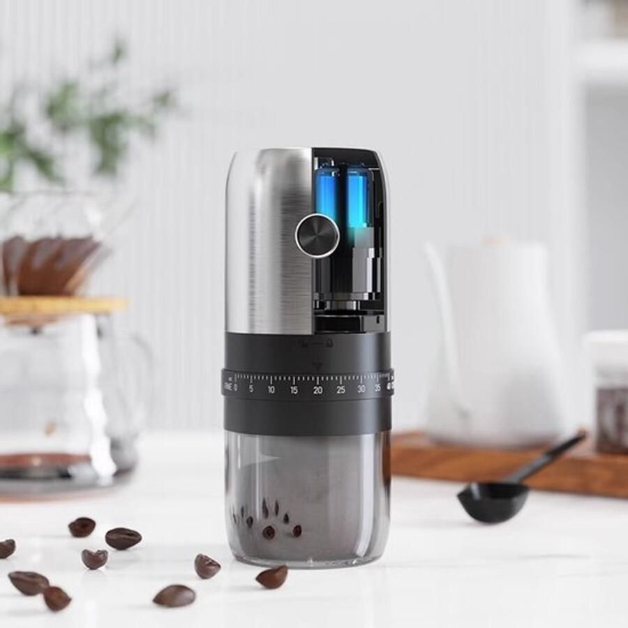 Draagbare elektrische koffiemolen Compact en draagbaar Draadloos ontwerp 40 maalstanden Oplaadbaar Keramische maalschijf Geschikt voor reizen kamperen en kantoorgebruik B