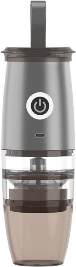 Draagbare Elektrische Koffiemolen met Afneembare Kamer 5-Speed Verstelbaar USB Opladen Inclusief Poeder Borstel en Lepel Voor Camping en Reizen Grijs LB36