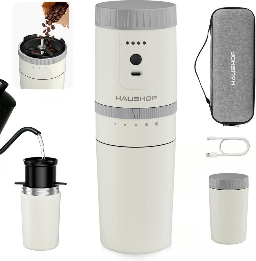 Draagbare Elektrische Koffiemolen met Ingebouwd Infusiesysteem