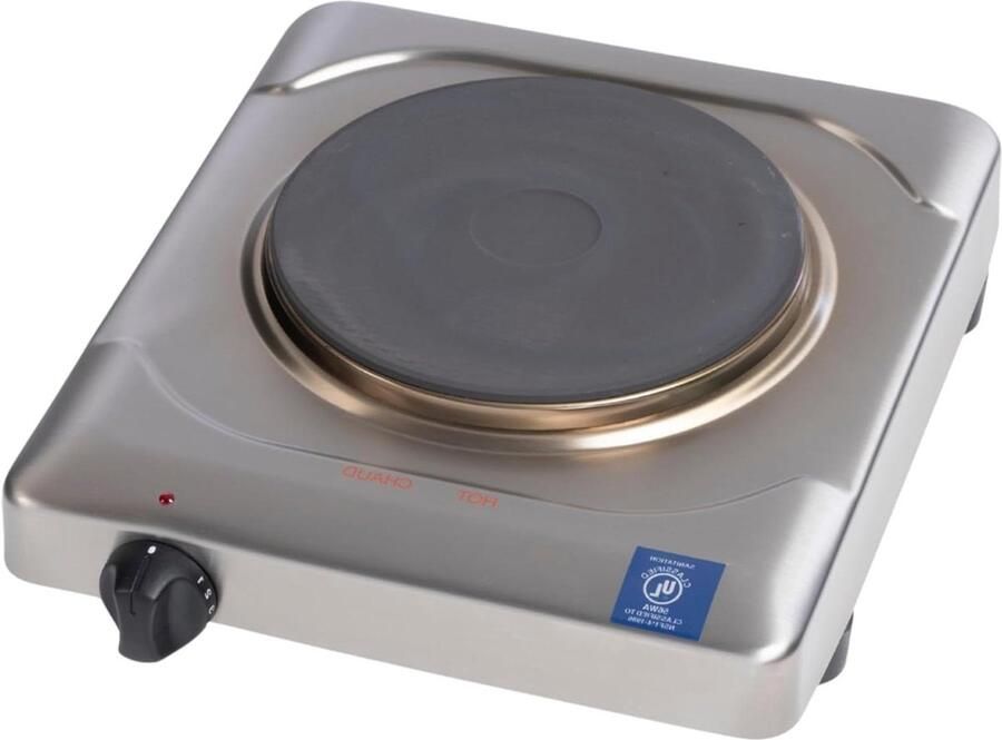 Draagbare Elektrische Kookplaat Mini Kookplaat Koken en Verwarmen Gietijzeren Element 7.125 Inch Element Zilver