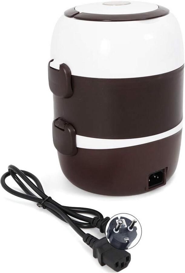 Draagbare Elektrische Lunchbox met Stoomfunctie en 3 Lagen