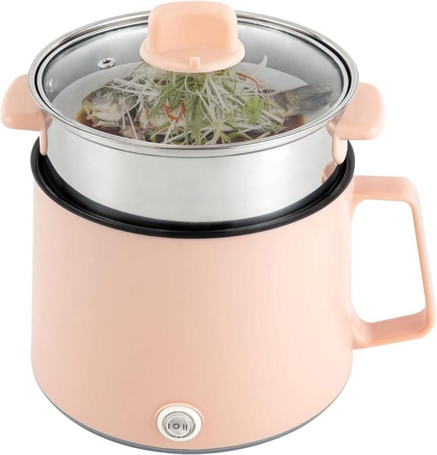 Draagbare Elektrische Mini Multicooker Incl. Stoompan 1 7L