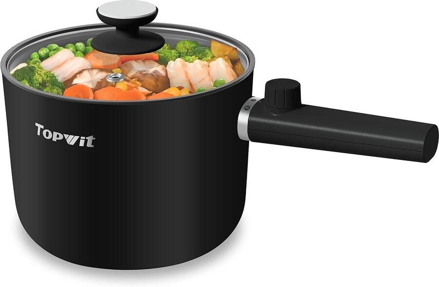 Draagbare Elektrische Rijstkoker en Koekenpan 1.5L Antiaanbaklaag BPA-vrij