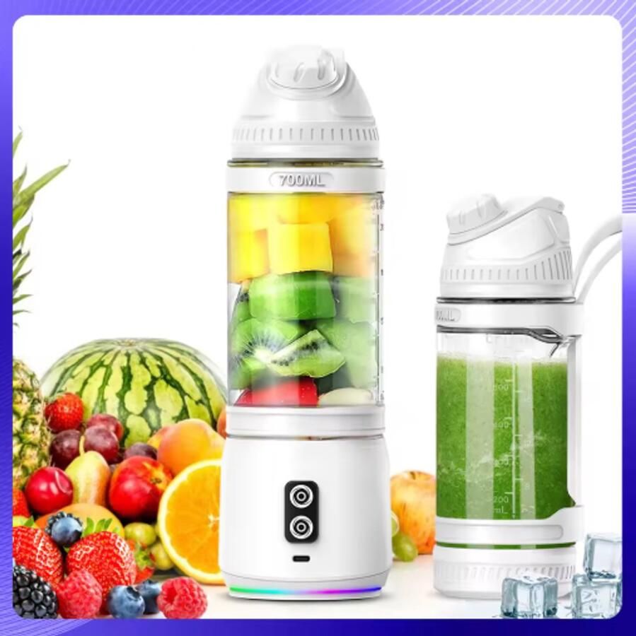 Draagbare elektrische sapcentrifuge 700 ml USB oplaadbare fruitsmoothie miniblender