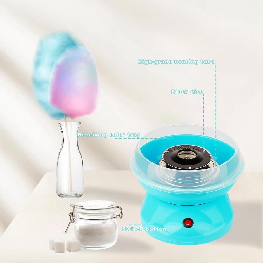 Draagbare elektrische suikerspinmachine draagbare doe-het-zelf suikerspinmachine voor kinderen roze