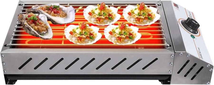 Draagbare elektrische tafelgrill 54 2 x 28 x 12 cm Rookloos en non-stick voor binnen en buiten - Foto 1