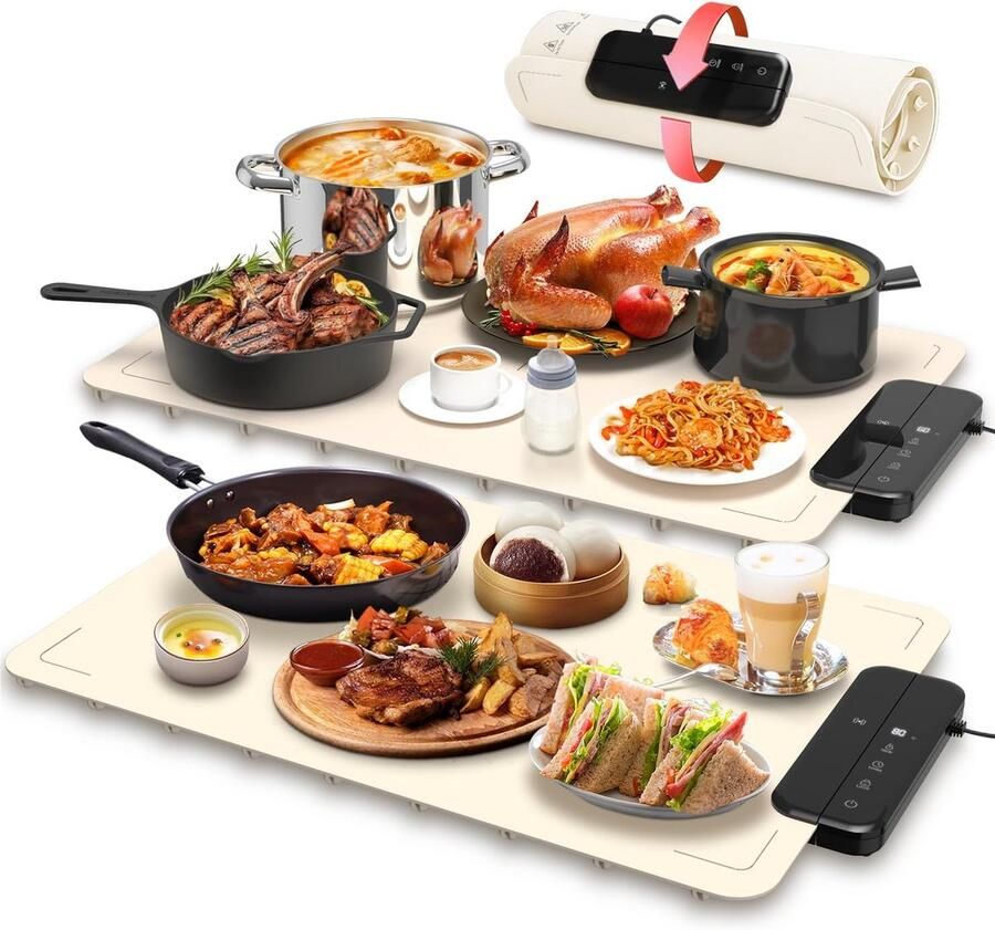 Draagbare Elektrische Warmhoudplaat met Temperatuurregeling en Timer