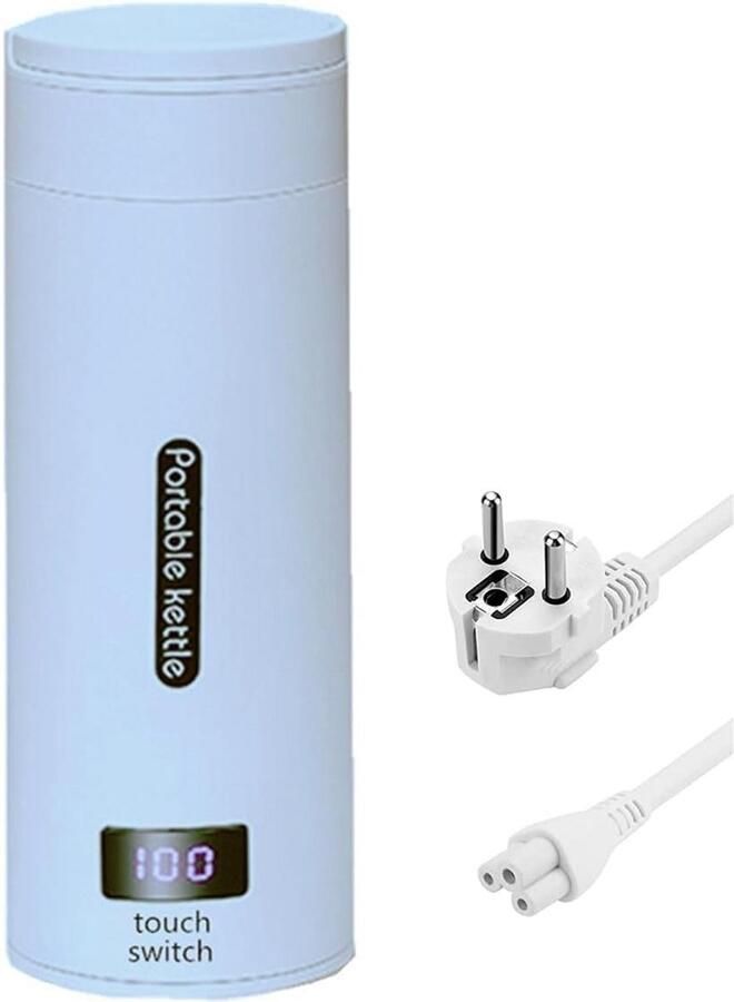 Draagbare Elektrische Waterkoker 0.38L Blauw voor Reizen en Studentenkamers
