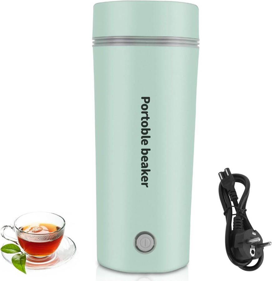 Draagbare elektrische waterkoker 3-in-1 Mini theepot en thermoskan Snel warm in 5 minuten Lichtgroen