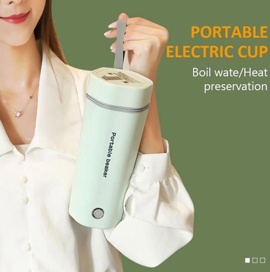 Draagbare elektrische waterkoker 350 ml reisbeker theeketel warmwaterboiler roestvrij staal automatische uitschakeling voor het bereiden van thee koffie babymelk