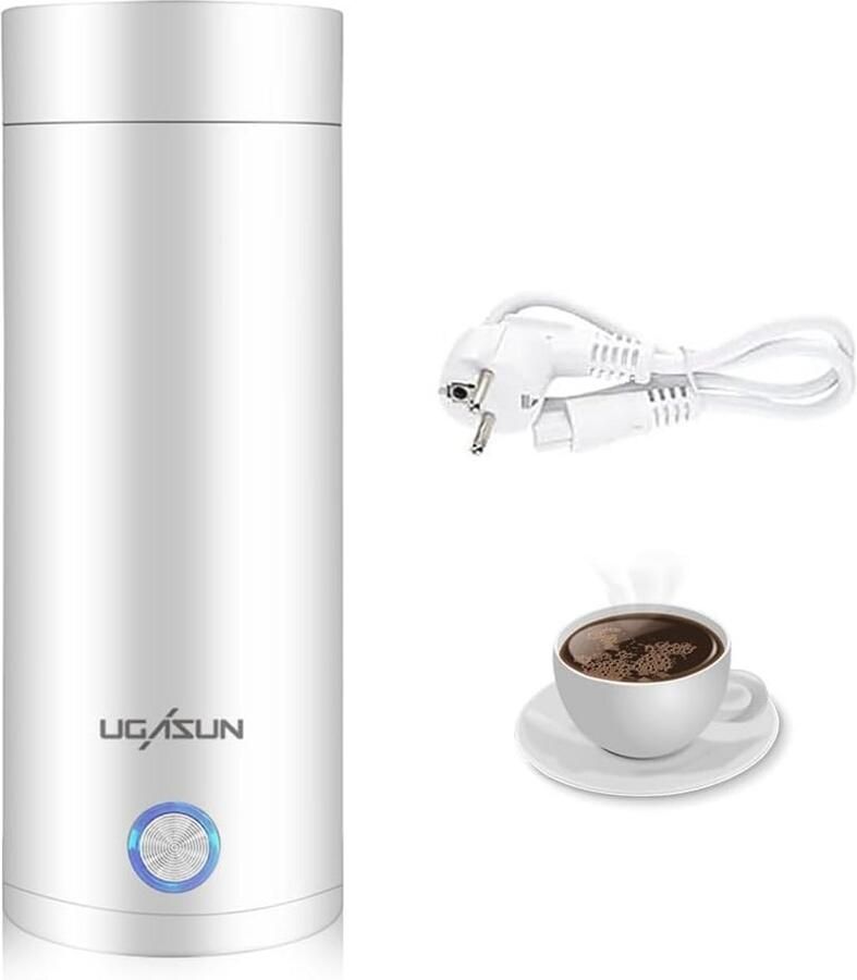 Draagbare Elektrische Waterkoker 400 ml Mini Thermoskoker met Automatische Uitschakeling