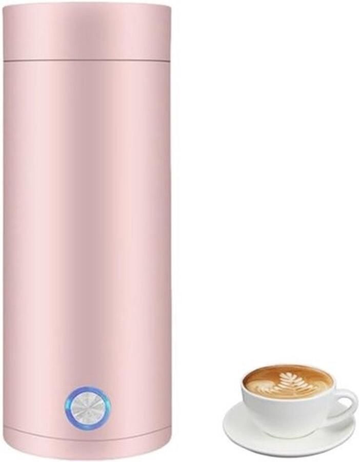 Draagbare elektrische waterkoker mini-reiswaterkoker van 400 ml compact en draagbaar automatische uitschakeling warmt snel op veilig en betrouwbaar geschikt voor hotels buitenactiviteiten en thuisgebruik. (Roze)