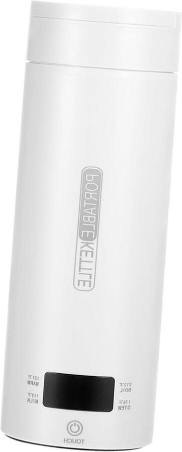 Draagbare Elektrische Waterkoker Mini Waterkoker Reizen Water Koken Onderweg Temperatuurregeling Weergave 500 ml Wit