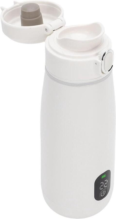 Draagbare Elektrische Waterkoker Reis Waterkoker Onderweg Warme Drankjes Draadloos Verwarmen 350 ml Wit