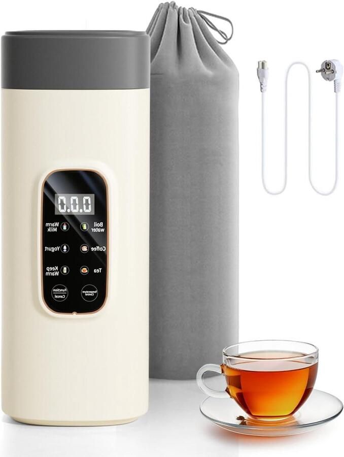 Draagbare Elektrische Waterkoker Reis Waterkoker Warme Dranken Maken Snelkookfunctie 550 ml Wit Zwart