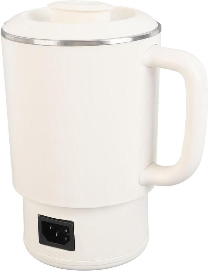 Draagbare Elektrische Waterkoker Reiskoker Kookpot Reizen Kamperen Dubbele Temperatuurinstelling 600ml Wit
