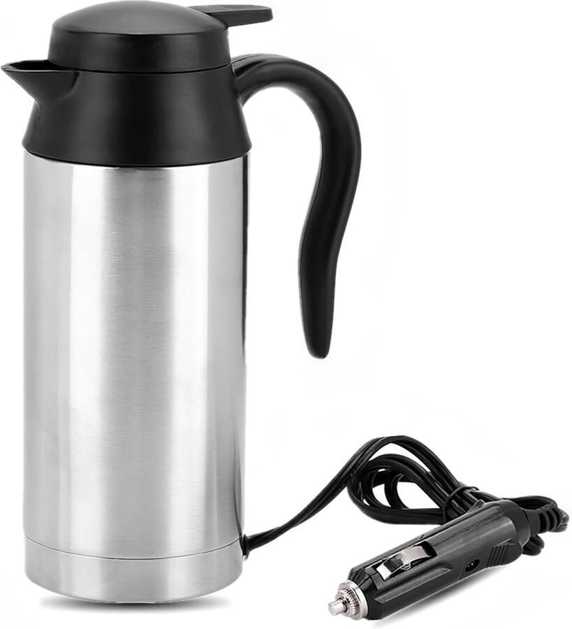 Draagbare Elektrische Waterkoker voor Auto en Camping 750 ml 24V Roestvrij Staal