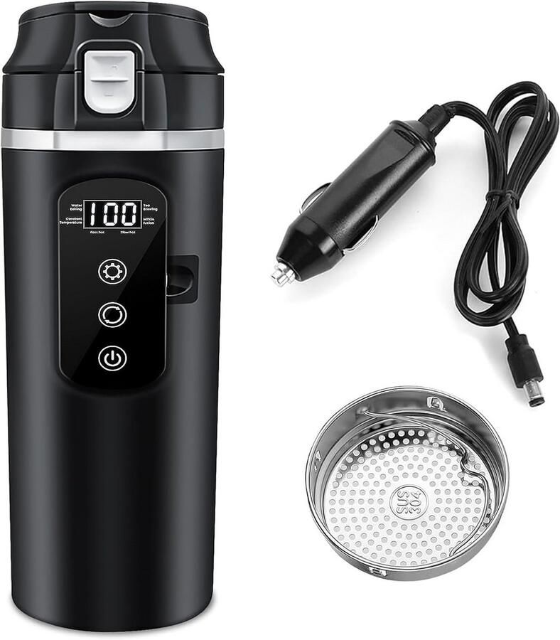 Draagbare Elektrische Waterkoker voor Auto en Vrachtwagen 12V 24V 500ml met Temperatuurregeling