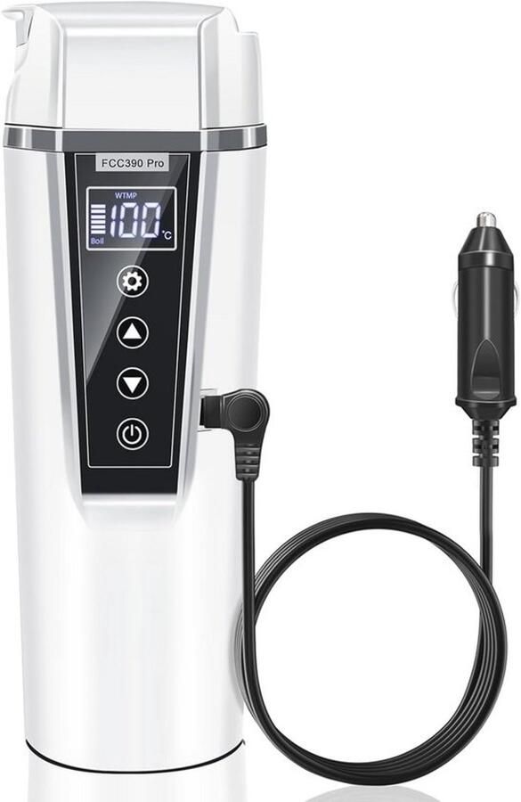 Draagbare elektrische waterkoker voor in de auto 12V 24V miniwaterkoker met temperatuurregeling