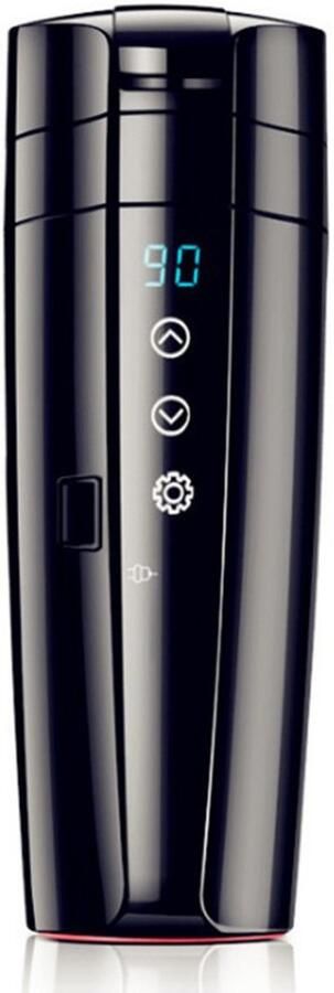 Draagbare elektrische waterkoker voor in de auto 400 ml roestvrijstalen reiswaterkoker instelbaar temperatuurbereik van 20 tot 95℃ 12V 24V drukkookwaterkoker lekvrij droogkookbeveiliging