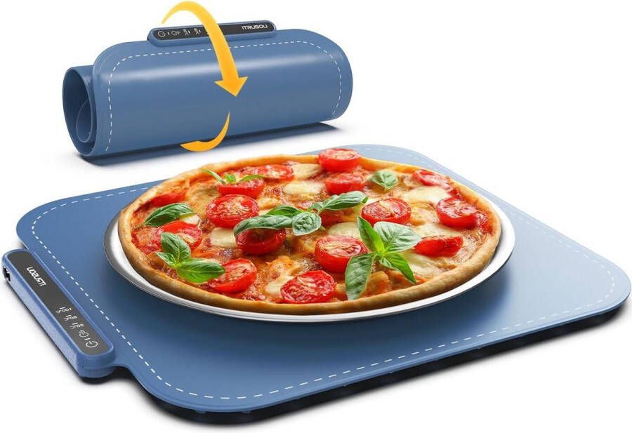 Draagbare en inklapbare warmhoudplaat instelbare temperatuur voedselverwarmer elektrische pizzaverwarmer verwarming ontdooien warm houden keukenapparaat