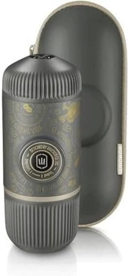 Draagbare espressomachine met reiskoffer 18 bar hoge druk 80ml watercapaciteit voor kamperen reizen en thuis grijs