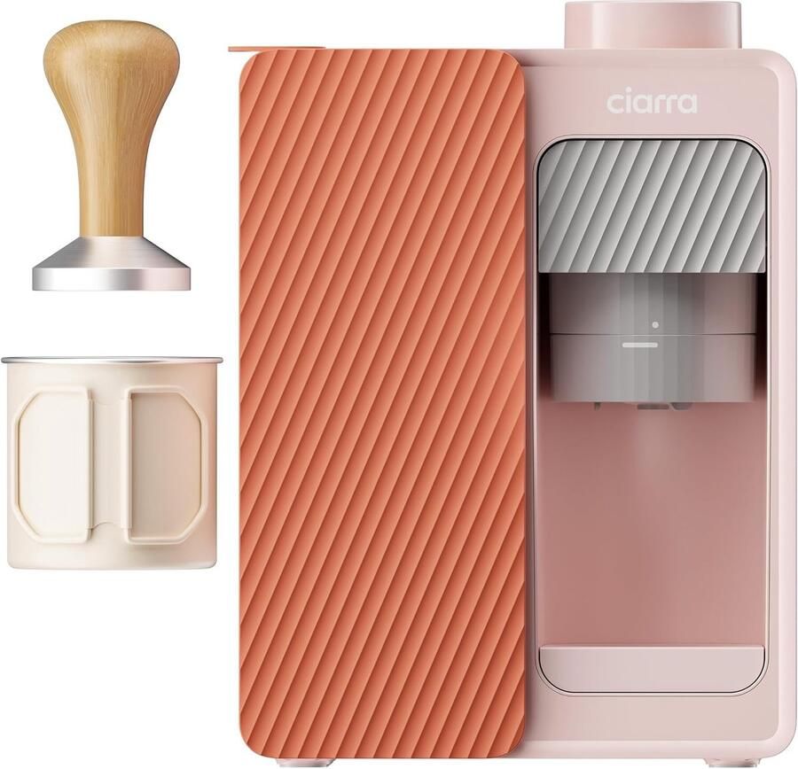 Ciarra CBPCM551-P BloomBox Draagbare Espressomachine Mini Koffiezetapparaat 15 Bar Portable Espresso Maker Geschikt voor Camping en Reizen