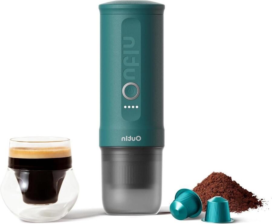 Draagbare Espressomachine Mini Koffiezetter Koffie Zetten Onderweg Snelle Zelfverwarming 20 Bar Druk Blauw