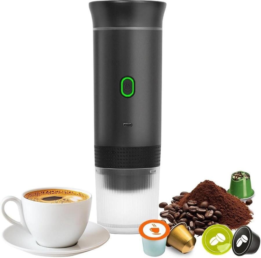 Draagbare Espressomachine Reis Koffiezetter Overal Koffie Maken 3-in-1 Capsule & Grond