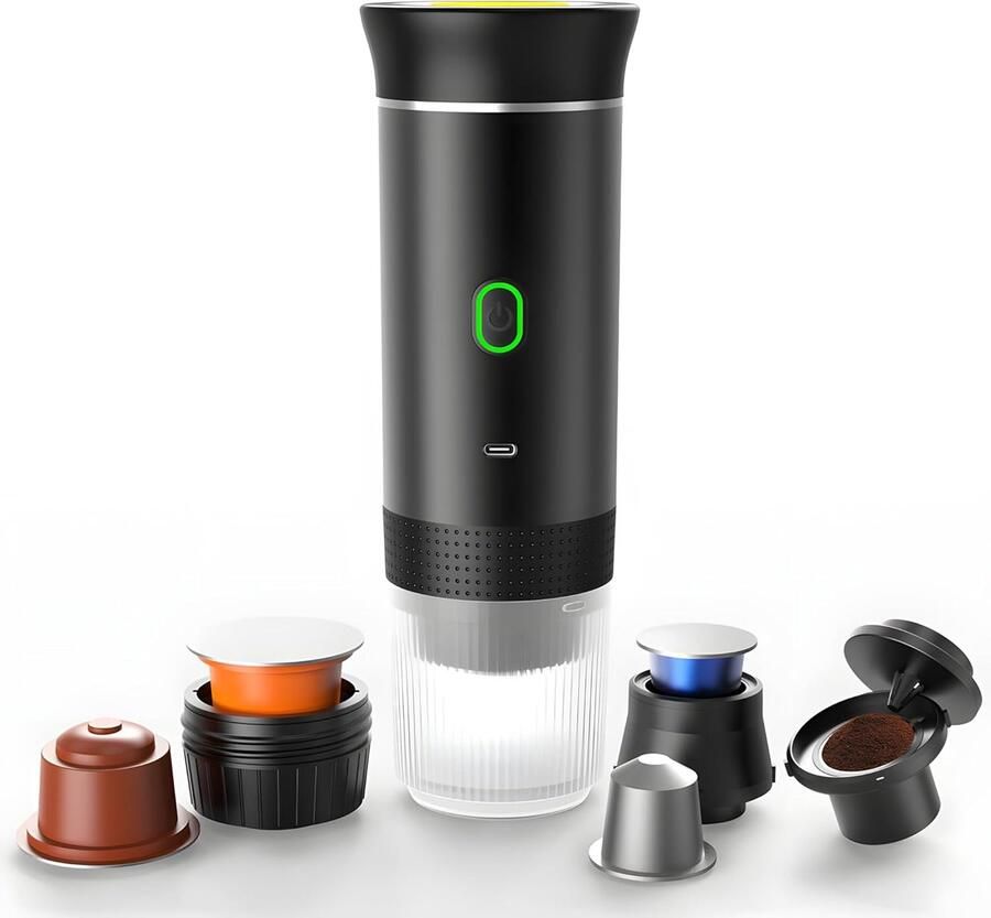 Draagbare espressomachine voor in de auto 12 V koffiezetapparaat voor camping reizen