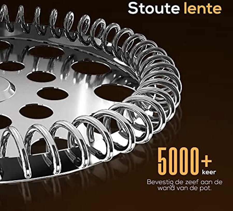 Draagbare Franse Pers Koffiezetter Hittebestendig Glas & RVS Behuizing 1000 ml Ideaal voor Thuis en Reizen - Foto 2