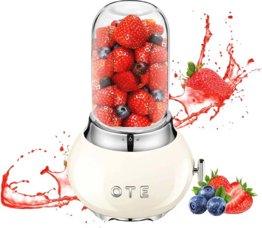 Draagbare Glazen Blender met Roestvrijstalen Behuizing 400ml Mini Blender voor Smoothies Sappen & Milkshakes