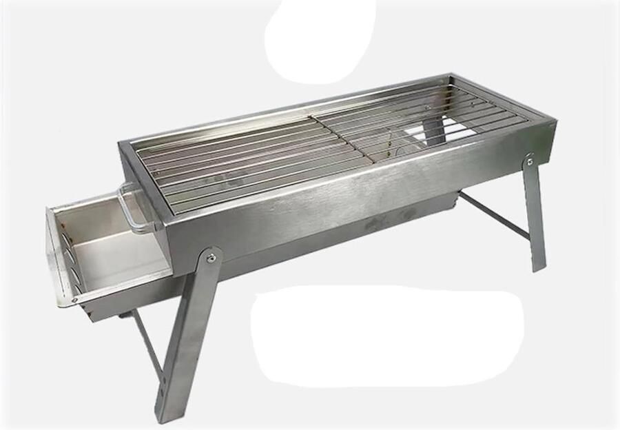 Draagbare Grill Buiten Grill Outdoor Koken Inklapbaar Ontwerp 30 x 20 x 10 mm Zilver