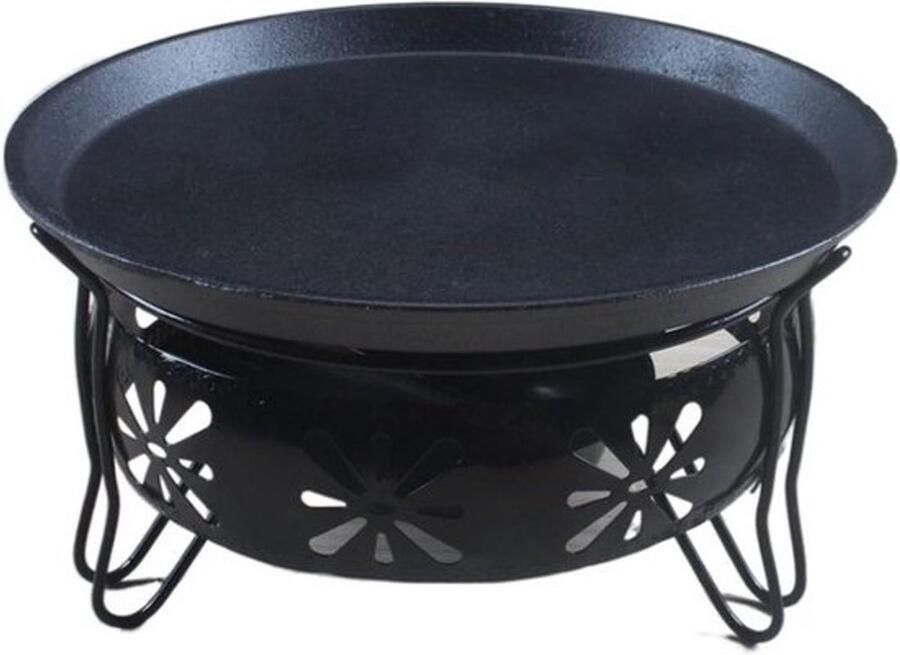 Draagbare Grill Buiten Koken Outdoor Barbecue Hittebestendig Ijzer Voor 3-5 Personen Zwart