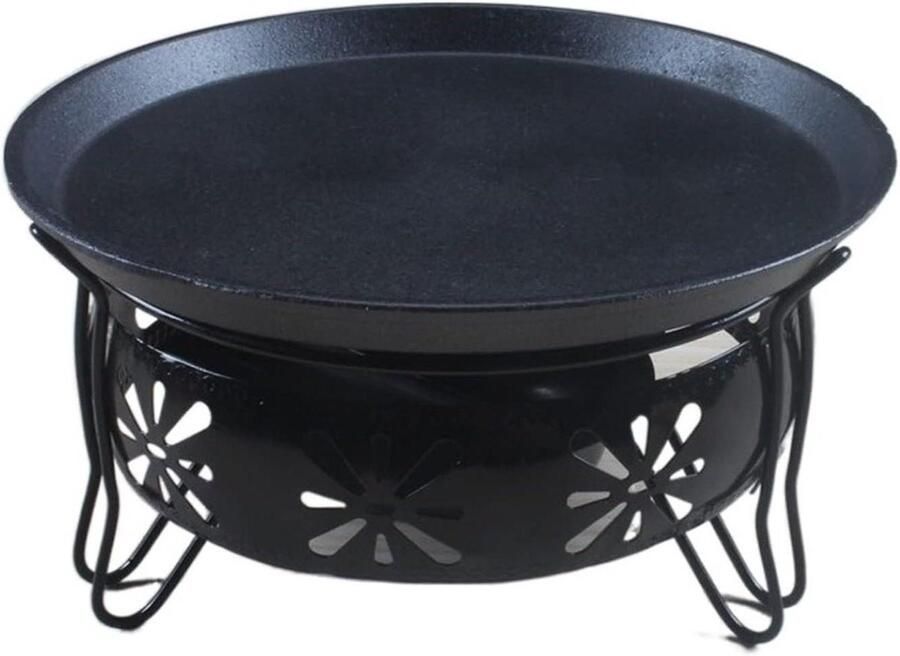 Draagbare Grill Buiten Koken Outdoor Barbecue Hittebestendig Ijzer Voor 3-5 Personen Zwart
