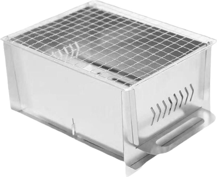 Draagbare Grill Buitenkeuken BBQ Outdoor Koken Hittebestendig Emalje 13x21x17cm Zwart