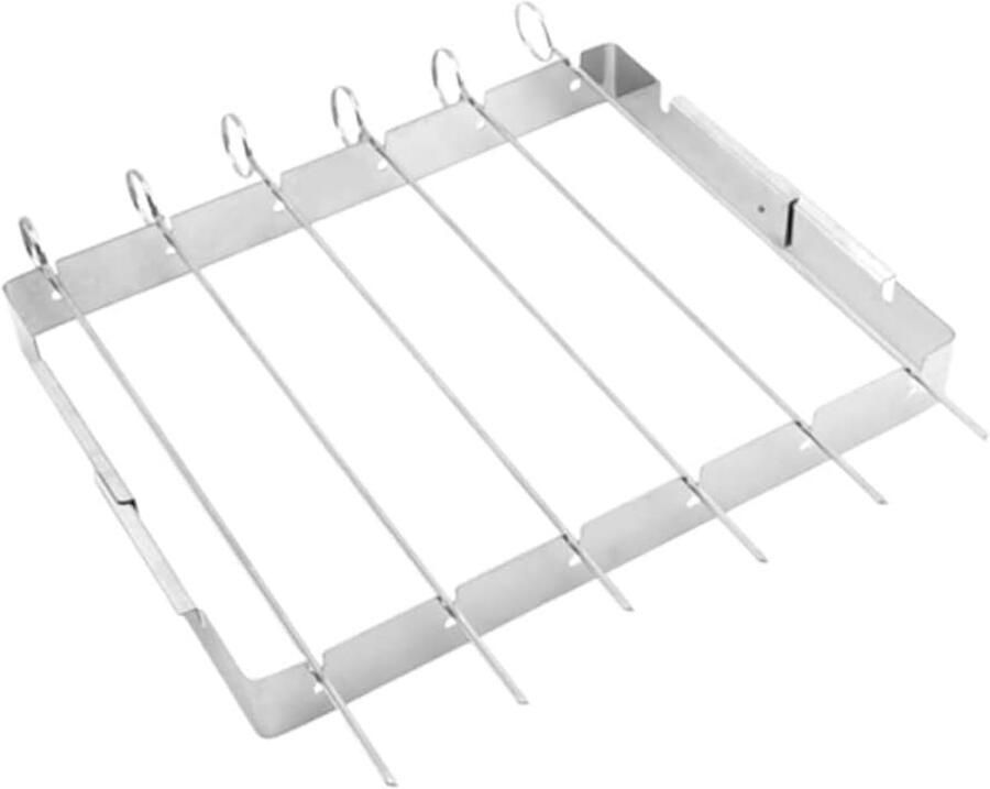 Draagbare Grill Compact BBQ Buiten Koken Roestvrij Staal 328 x 255 cm Zilverkleurig