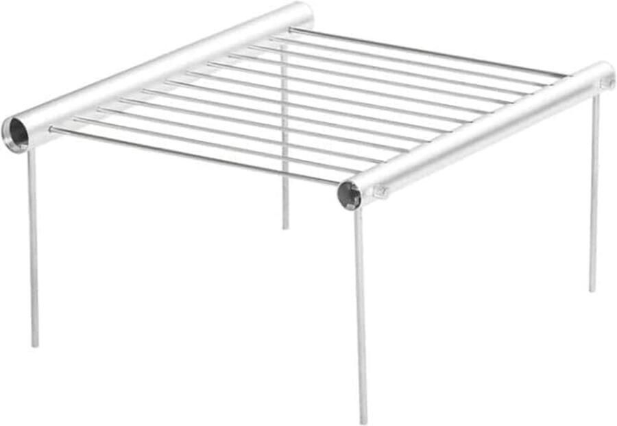Draagbare Grill Compacte BBQ Buiten Koken Roestvrij Staal Mini Formaat Zilverkleurig