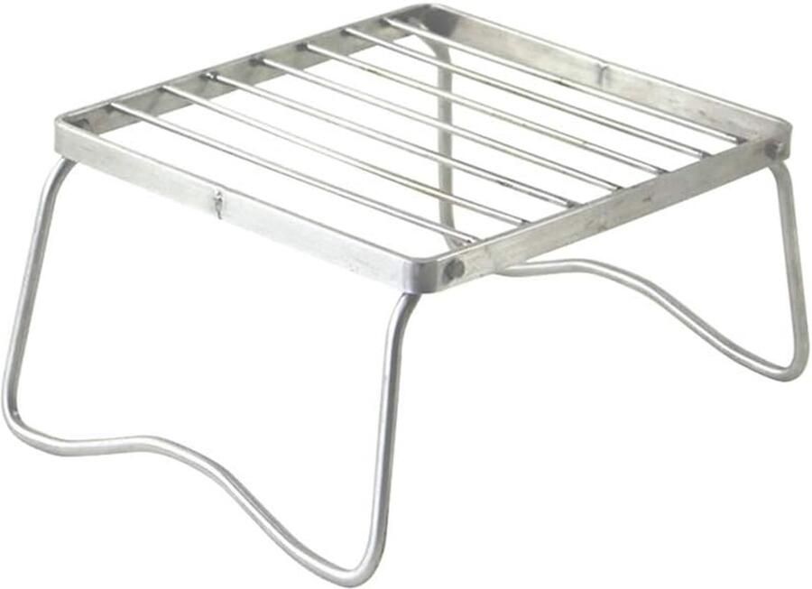 Draagbare Grill Kampeergrill Ovenrek Buiten Koken Inklapbaar Ontwerp 17 x 15.5 x 9.5 cm Zilver
