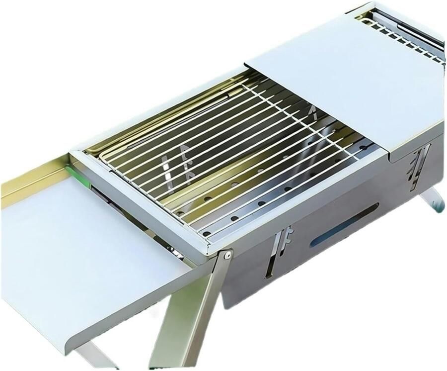 Draagbare Grill Opvouwbaar Rooster Buiten Koken Hoge Temperatuur Bestendig Voor 2-3 Personen Zilver